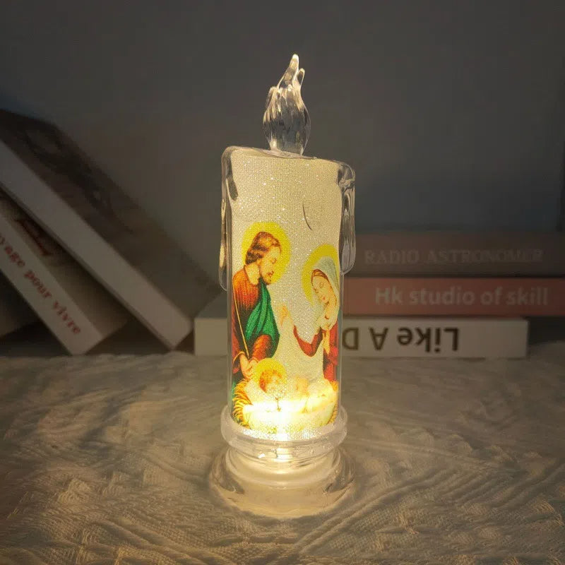 alwaysdwellTM - 🕯️🕯️LED prayer flameless candles, Jesus saints religious decoration, Christmas Easter gift