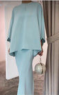 alwaysdwellTM - Fashionable solid color irregular top and skirt suit