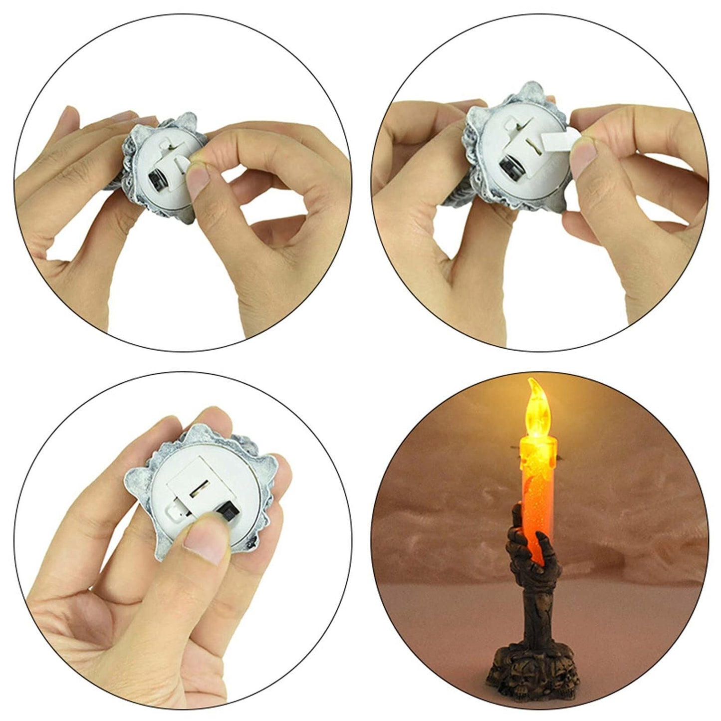 alwaysdwellTM - Halloween Ghost Hand Electronic Skull Candle