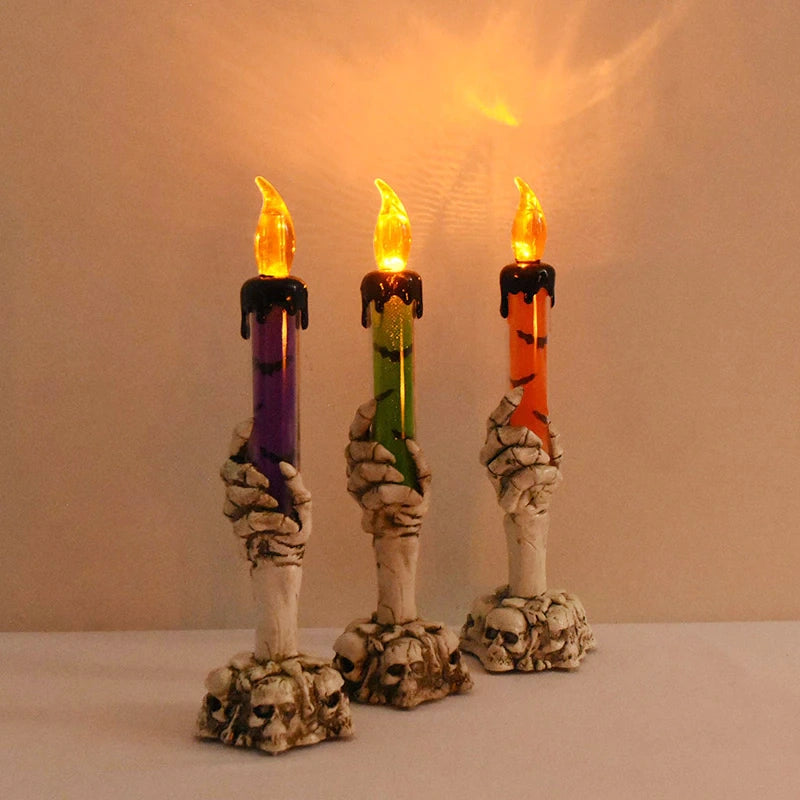 alwaysdwellTM - Halloween Ghost Hand Electronic Skull Candle