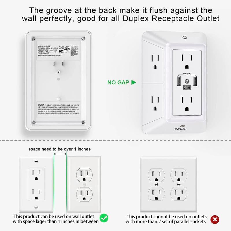 ✨LAST DAY ONLY 50% OFF🔥 Multi Plug Outlet Surge Protector