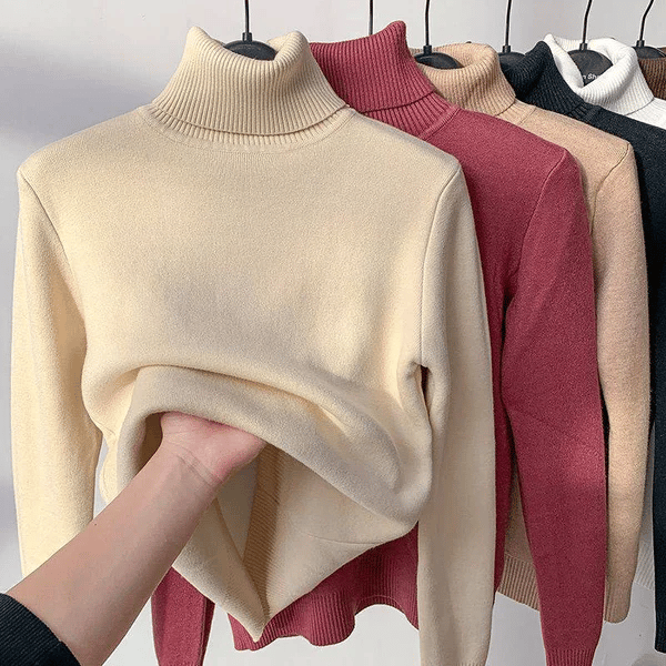 AlwaysdwellTM - Cozy Women's Turtleneck Fleece Pullover Sweater