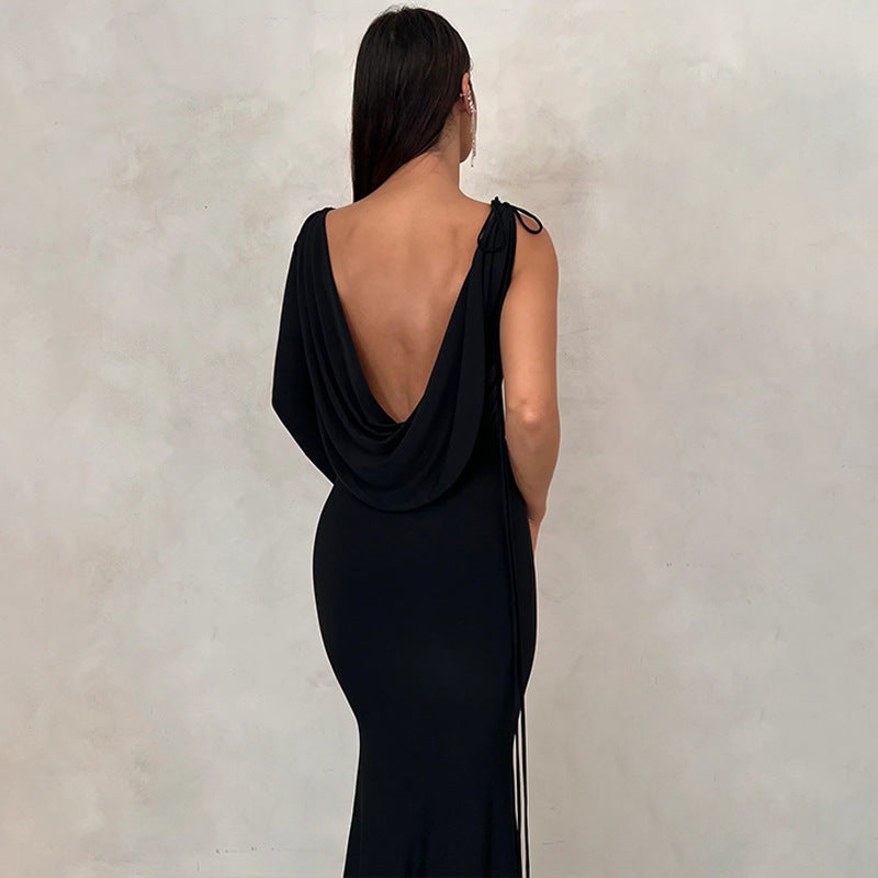 Women's Sexy Backless Maxi Dress Slim Dress