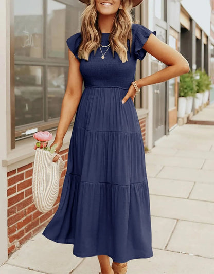 alwaysdwell™ - Women's summer casual flowing short midi dress