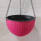 alwaysdwellTM - Plastic Rattan Hanging Planter Basket with Drainage Hole