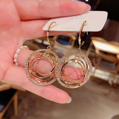 49% - Geometric multi-layered circle flower earrings