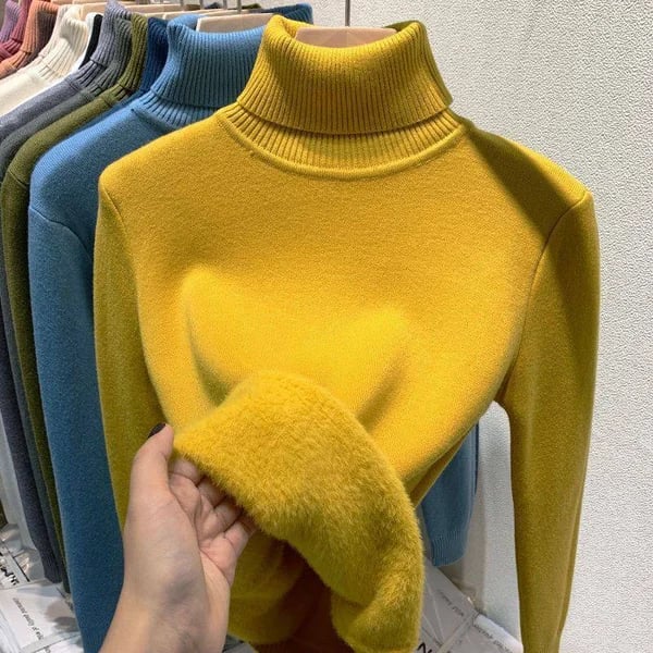 AlwaysdwellTM - Cozy Women's Turtleneck Fleece Pullover Sweater