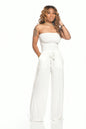 alwaysdwell™ - Off Shoulder Solid Color Smocked Jumpsuit