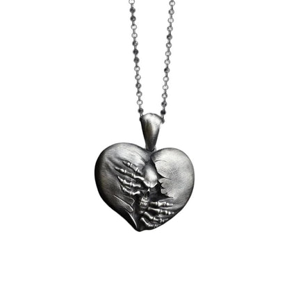 alwaysdwellTM - Heart of Hell Ripped Skull Necklace