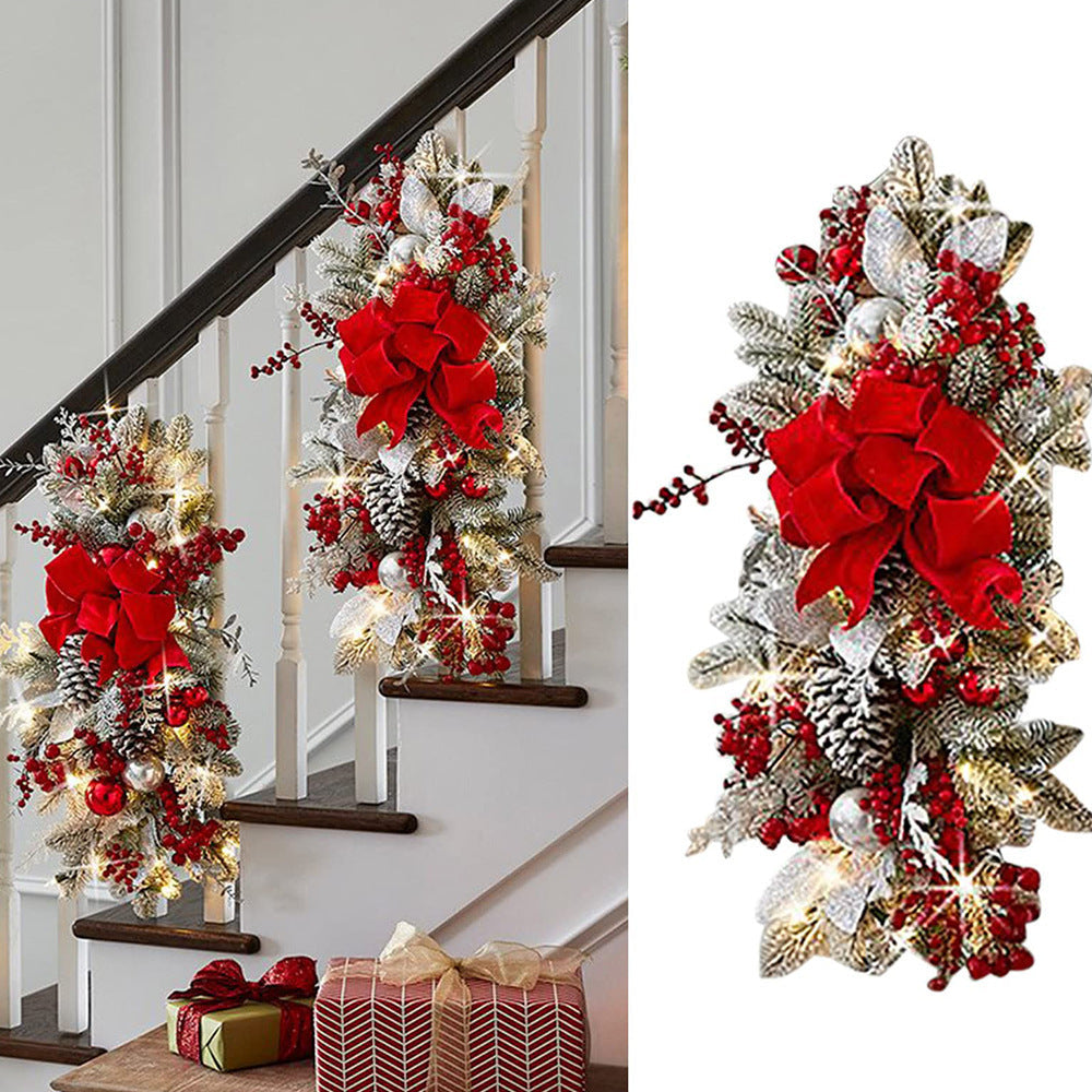 Christmas staircase decoration wreaths