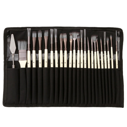 alwaysdwellTM - Professional Art Brush With Natural Wood Handles Set Of 24