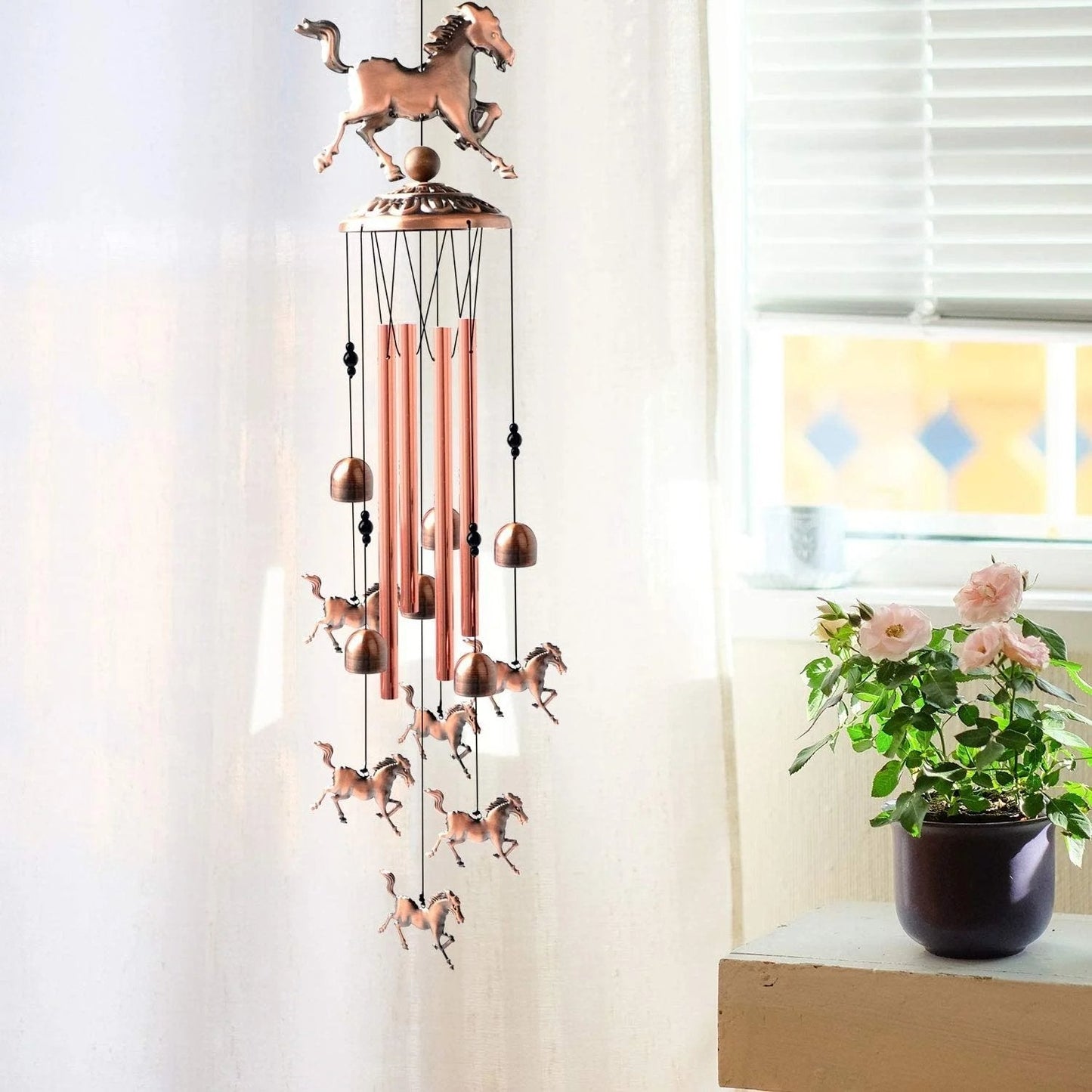 (🔥New Year Promotion--48%OFF)Pure hand-made Copper Horse wind chimes