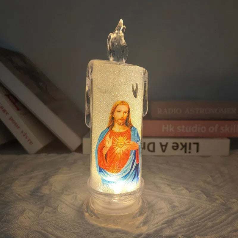 alwaysdwellTM - 🕯️🕯️LED prayer flameless candles, Jesus saints religious decoration, Christmas Easter gift