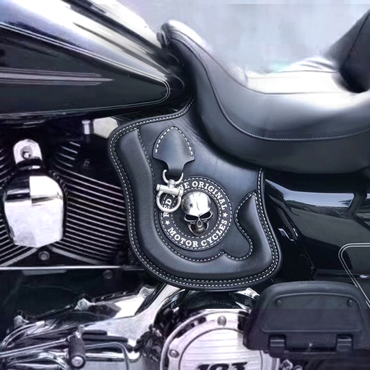 alwaysdwellTM - Universal Motorcycle Leather Side Saddle Heat Shield Deflector