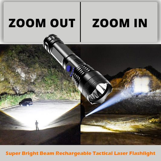 🎁LED Rechargeable Tactical Laser Flashlight