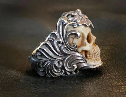 ⏰Hot Sale 49% OFF -Vintage Polish Floral Armor Antler Skull Ring