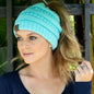 alwaysdwellTM - 🎁Winter Soft Knit Ponytail Bun Beanie Hat