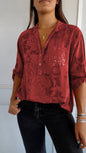 alwaysdwellTM - 🔥Huge Sale -51% OFF💖V-neck Half-button Printed Top