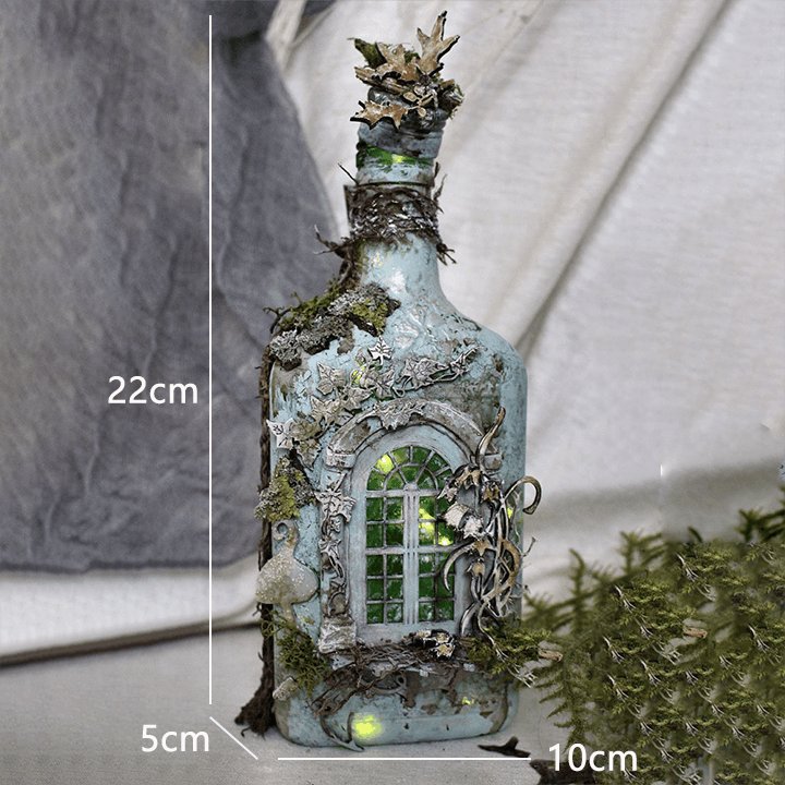 Altered Art Bottle - Mystical forest stories