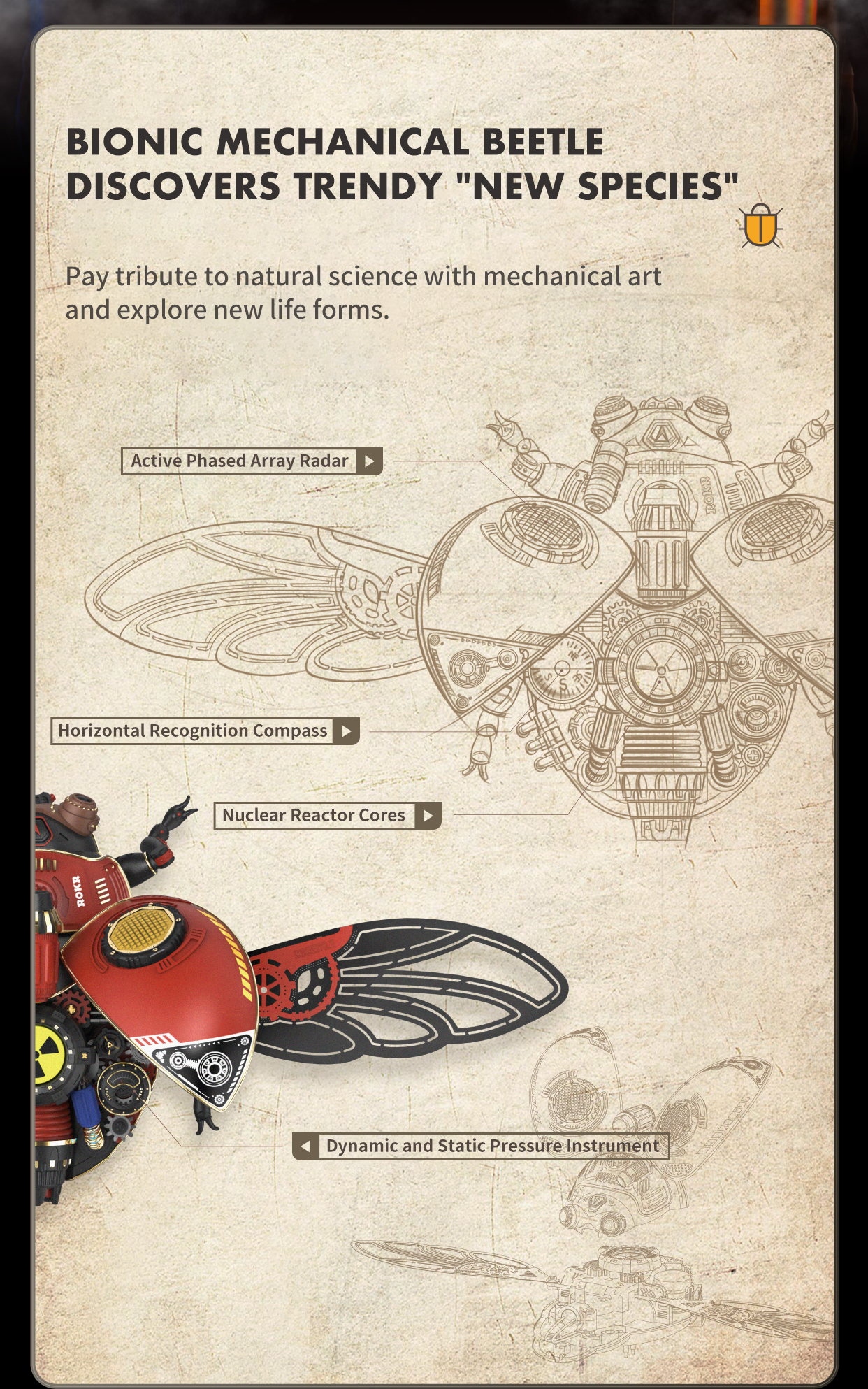 alwaysdwellTM -  Storm Beetle Mechanical Species DIY 3D Puzzle