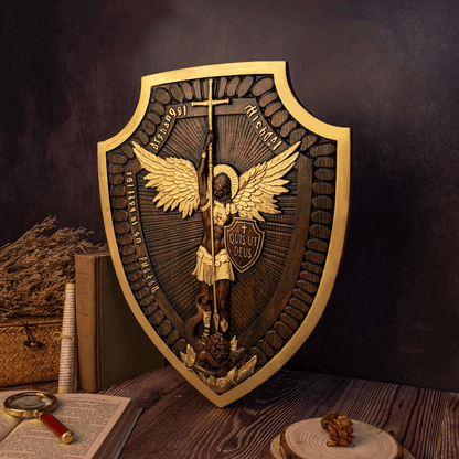 🎁Shield Archangel Michael Solid wood carving gift