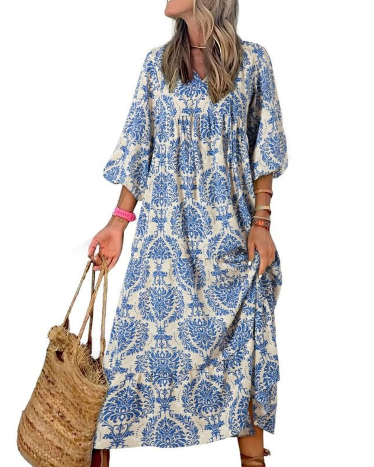 AlwaysdwellTM - 💥Special sale - Women's Puff Sleeve Floral Boho Maxi Dress