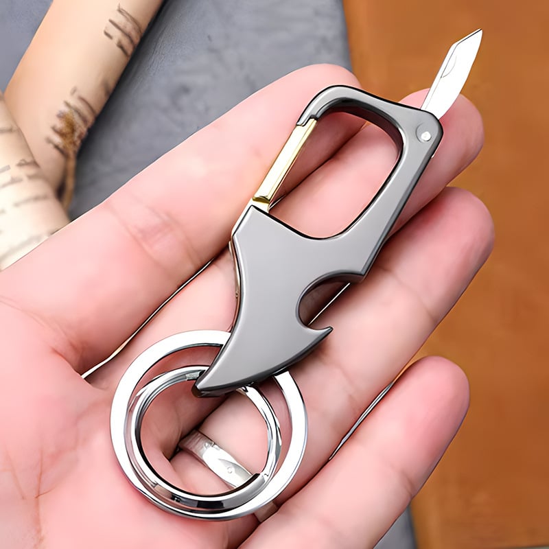 🔥49% OFF🔥Multifunctional pendant bottle opener metal double ring key chain