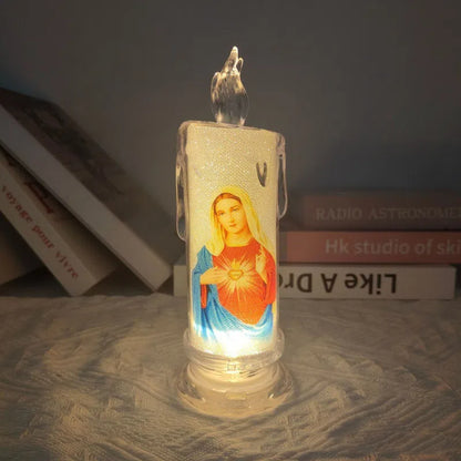 alwaysdwellTM - 🕯️🕯️LED prayer flameless candles, Jesus saints religious decoration, Christmas Easter gift