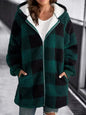 alwaysdwellTM - Women Oversized Hoodie Plaid Loose Overcoat