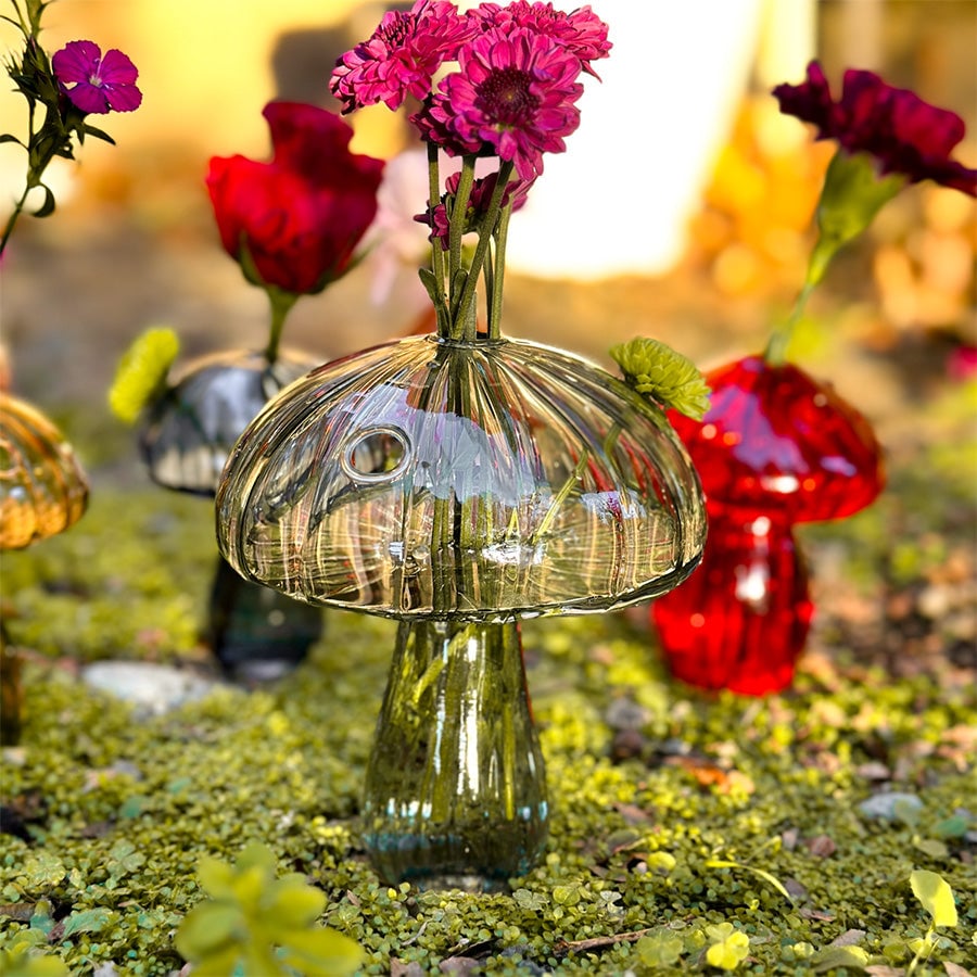 Glass Mushroom Vases