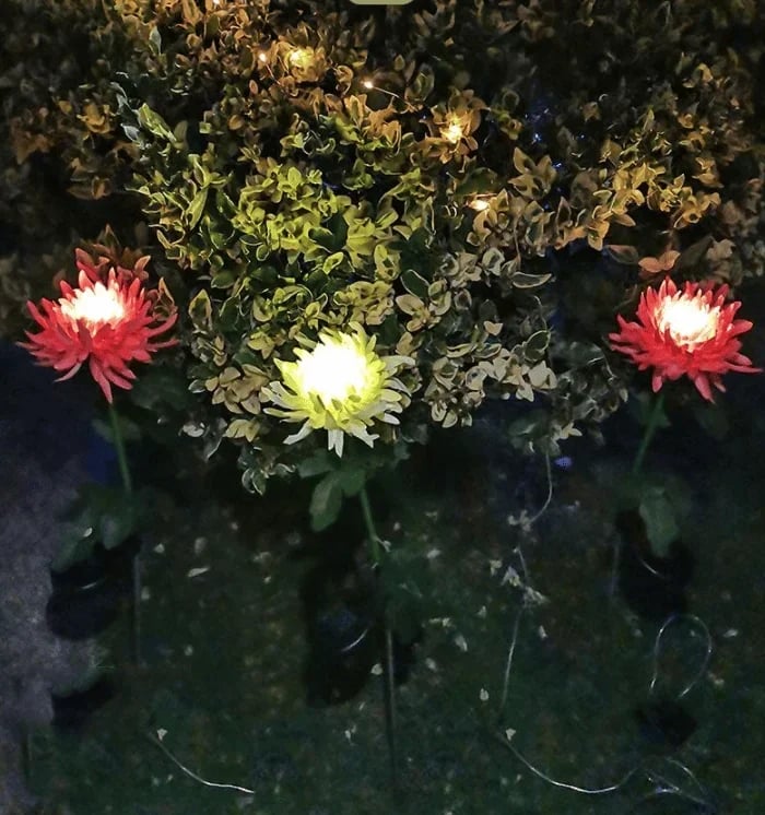 🎁Summer Hot Sale -47% OFF🎁 - SPRING ARTIFICIAL Chrysanthemum SOLAR GARDEN STAKE LED