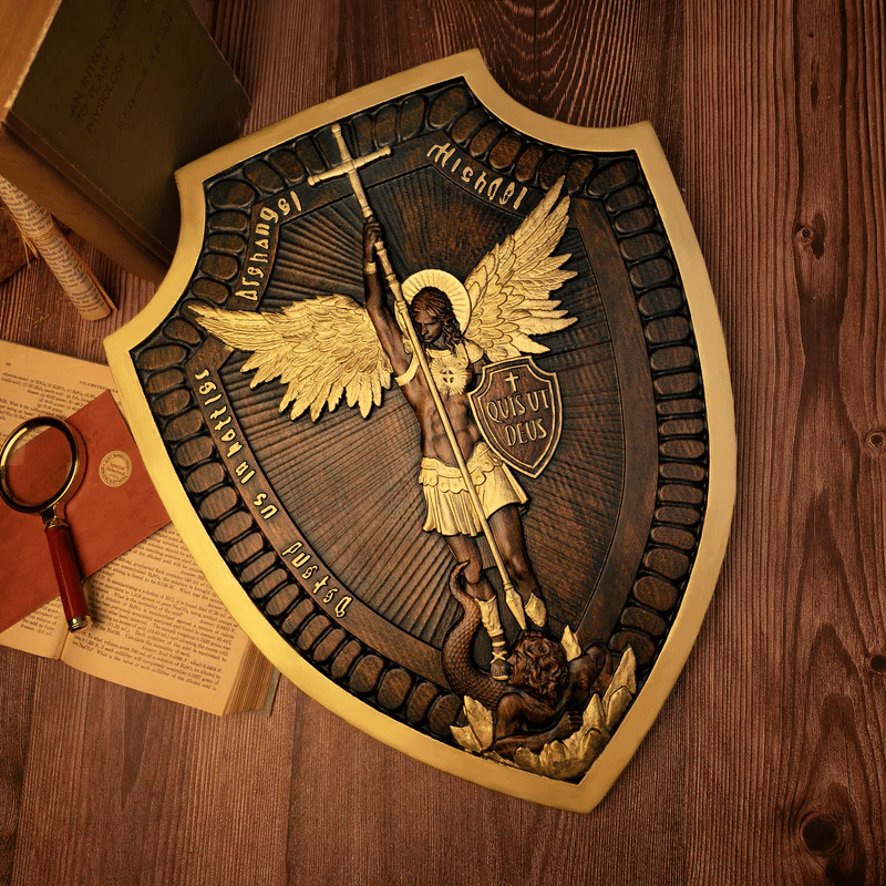 🎁Shield Archangel Michael Solid wood carving gift