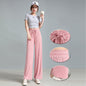 alwaysdwellTM - Drawstring Ice Silk Wide-Leg Lounge Pants