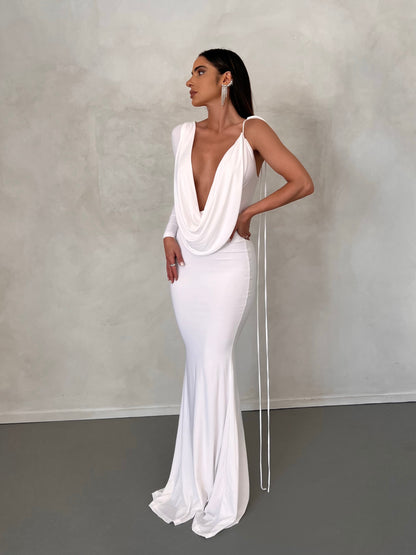 alwaysdwellTM - Women's Sexy Backless Maxi Dress Slim Dress