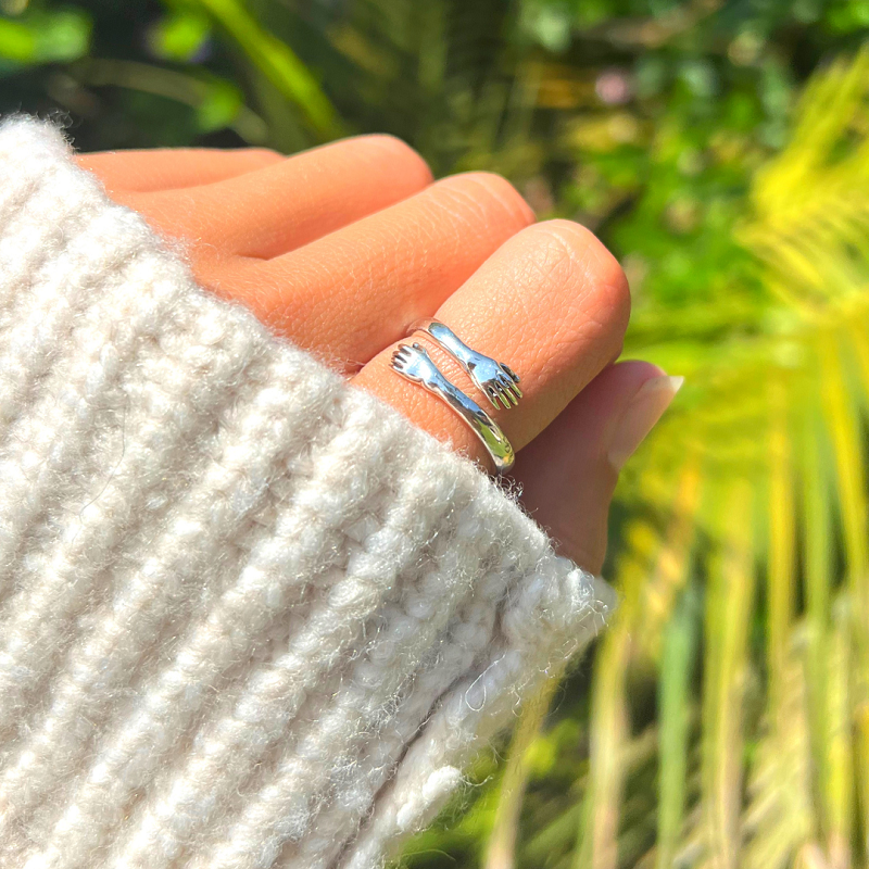 [Last day flash sale💥45% OFF]  The Hug From Heaven Ring - 925 STERLING SILVER - ADJUSTABLE SIZE