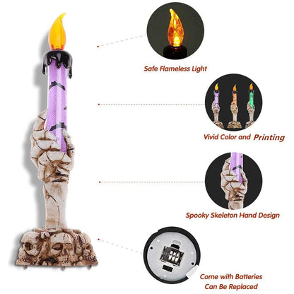 alwaysdwellTM - Halloween Ghost Hand Electronic Skull Candle