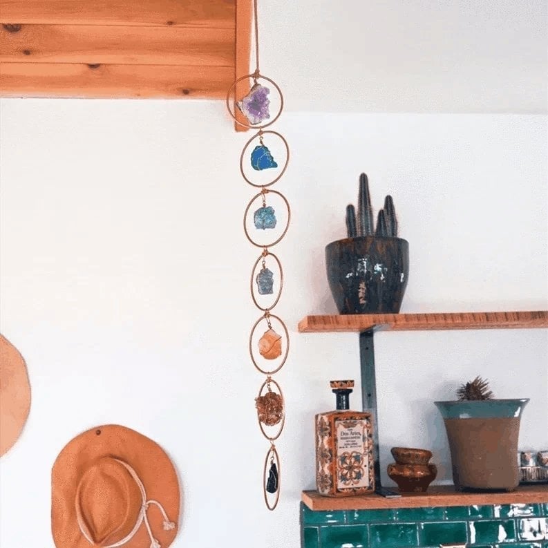 alwaysdwellTM - Raw Crystal 7 Chakra Gemstone Wall Decor