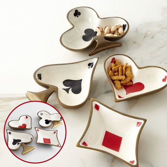 😍Last day! 💥Special offer - Enamelled Metal Playing Card Dishes