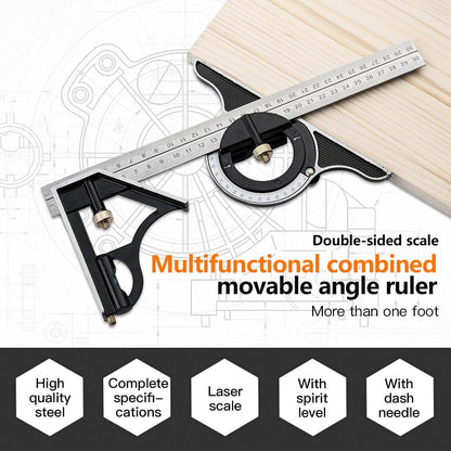 Multifunctional Combination of Movable Angle Ruler Set