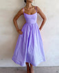 alwaysdwellTM - Simple and Beautiful: Solid V-neck Pleated Waist Dress