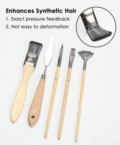 alwaysdwellTM - Professional Art Brush With Natural Wood Handles Set Of 24