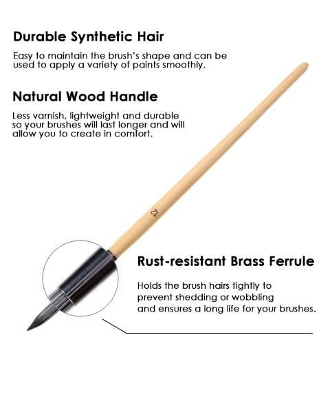 alwaysdwellTM - Professional Art Brush With Natural Wood Handles Set Of 24