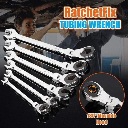 🔥Open Tubing Ratchet Wrench (Fixed Head-Flexible Head 2 IN 1)